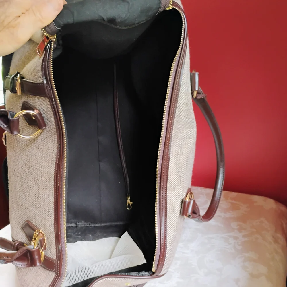 Stylish Tan and Brown Pet Carrier